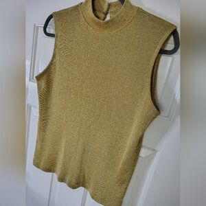 Vintage 90s Copyright gold shimmer tank top shimmery look Size L